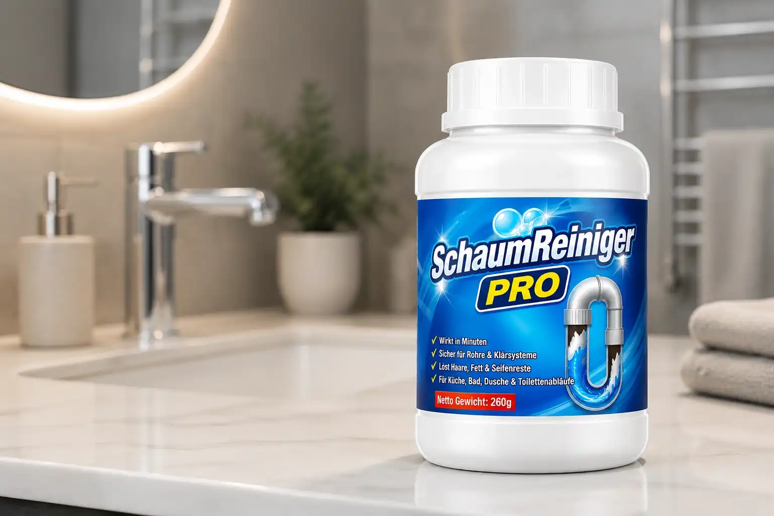 Sanitärfachmann inspiziert veraltetes Abflussrohr mit dicken Ablagerungen